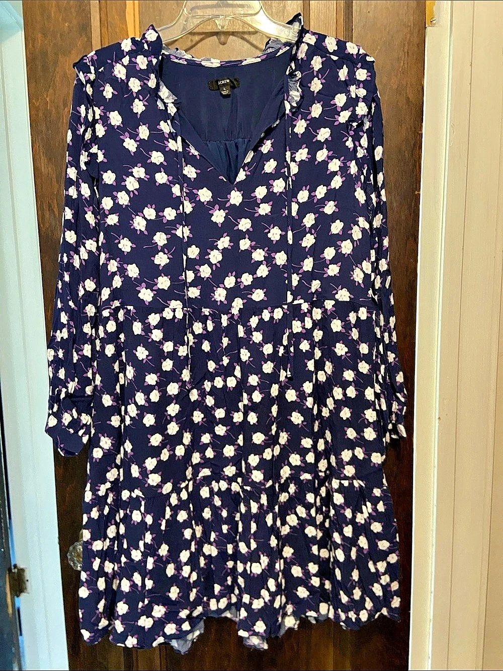 J. Crew Floral Tiered Dress size L